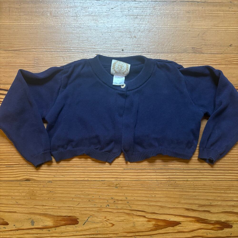 The Beaufort Bonnet Company dark navy blue cropped cape‎ pima sweater SIZE 4T
